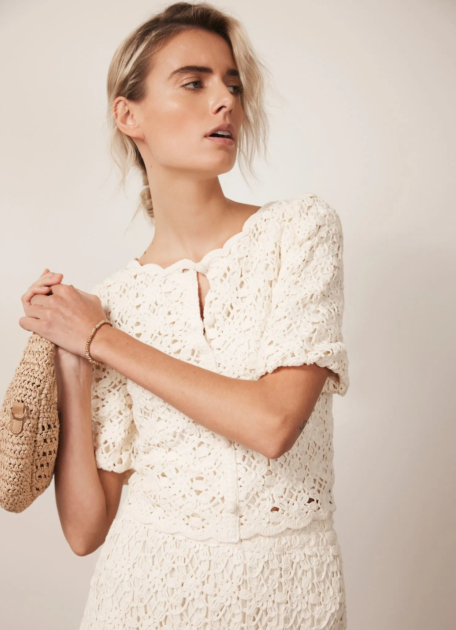Cream Crochet Knit Top sold by Mint Velvet product image thumbnail 2