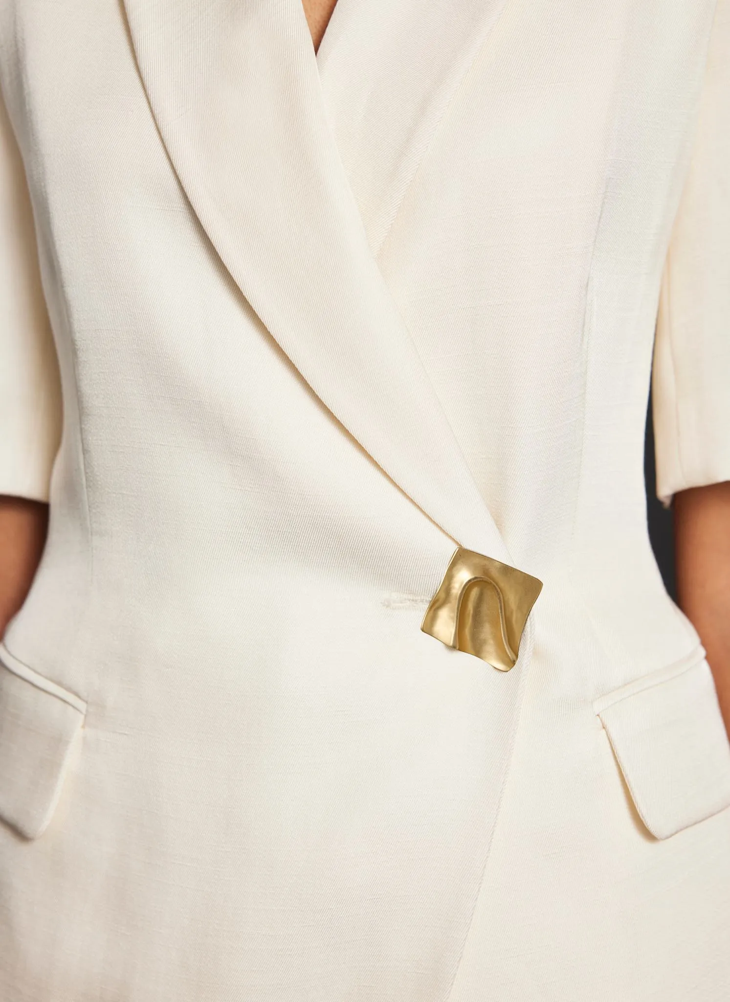 Cream Short Sleeve Longline Blazer sold by Mint Velvet product image thumbnail 4