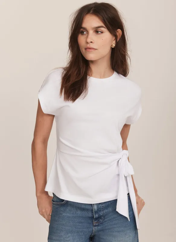 White Tie Detail T-Shirt sold by Mint Velvet