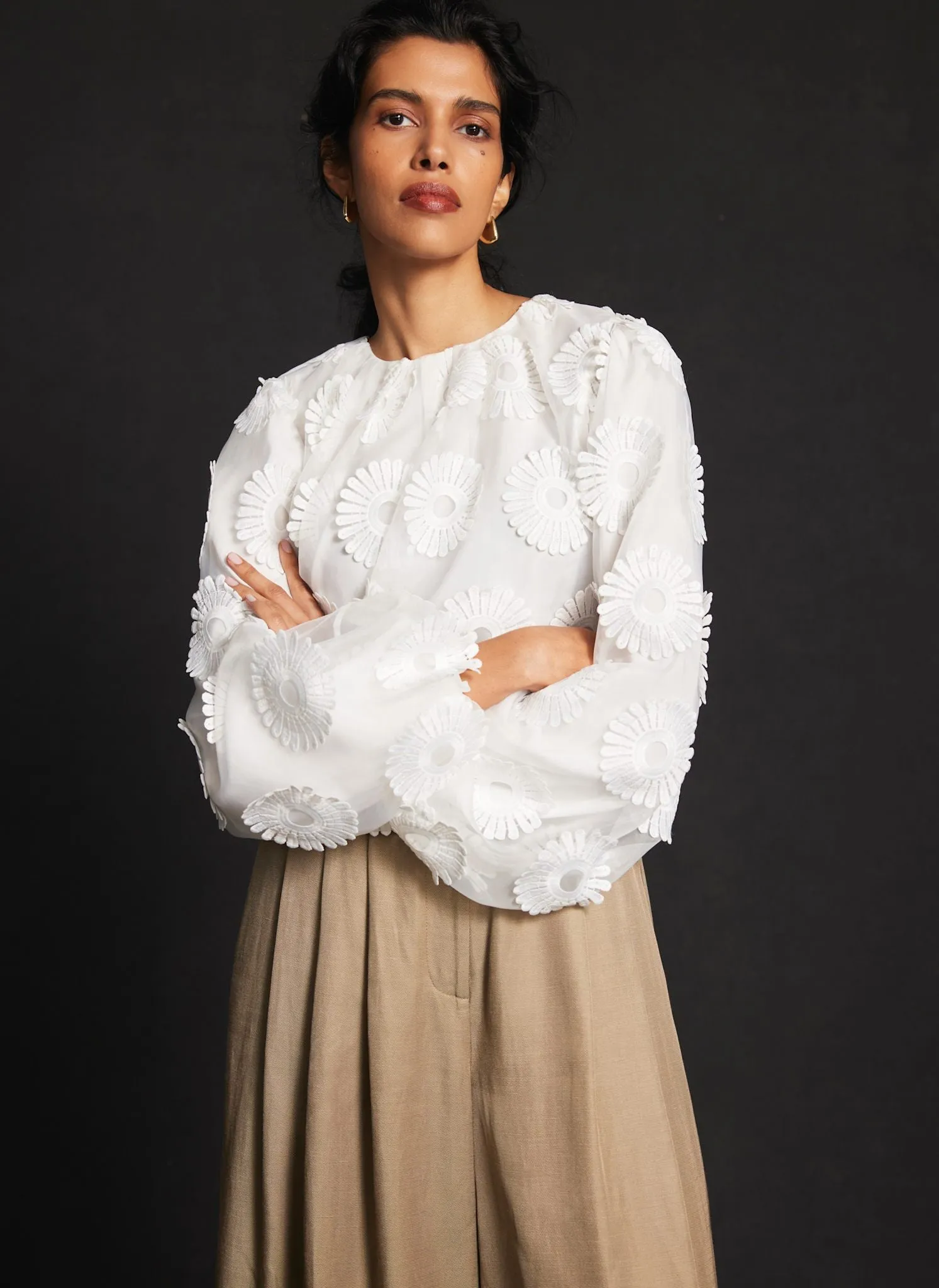 White Floral Applique Top sold by Mint Velvet