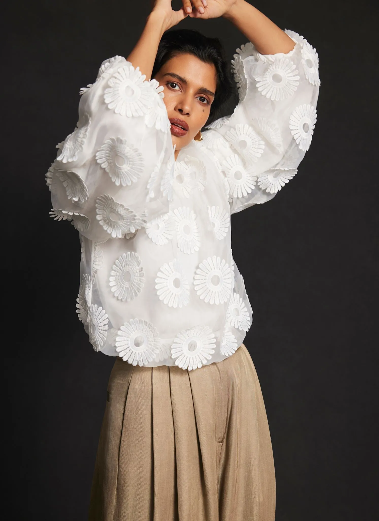 White Floral Applique Top sold by Mint Velvet product image thumbnail 3