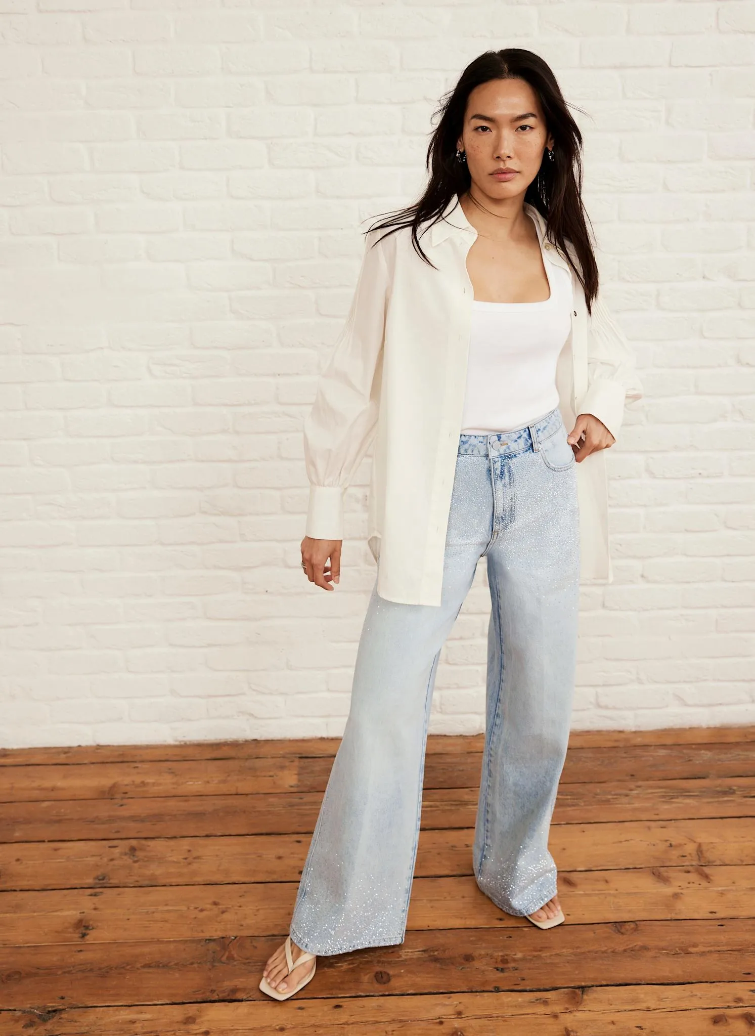 Light Indigo Diamante Wide Leg Jeans sold by Mint Velvet product image thumbnail 2