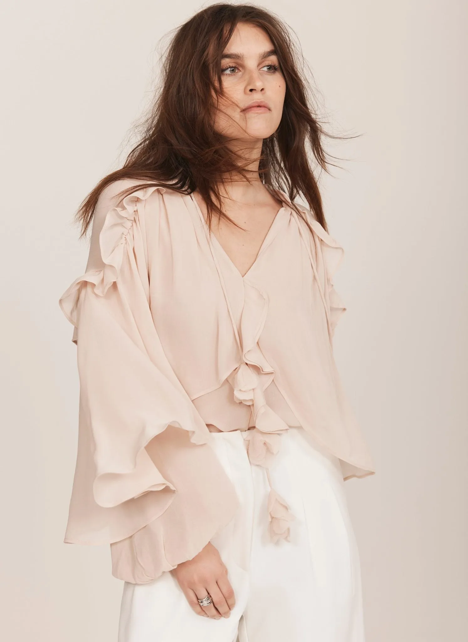 Pink Cape Ruffle Blouse sold by Mint Velvet product image thumbnail 3