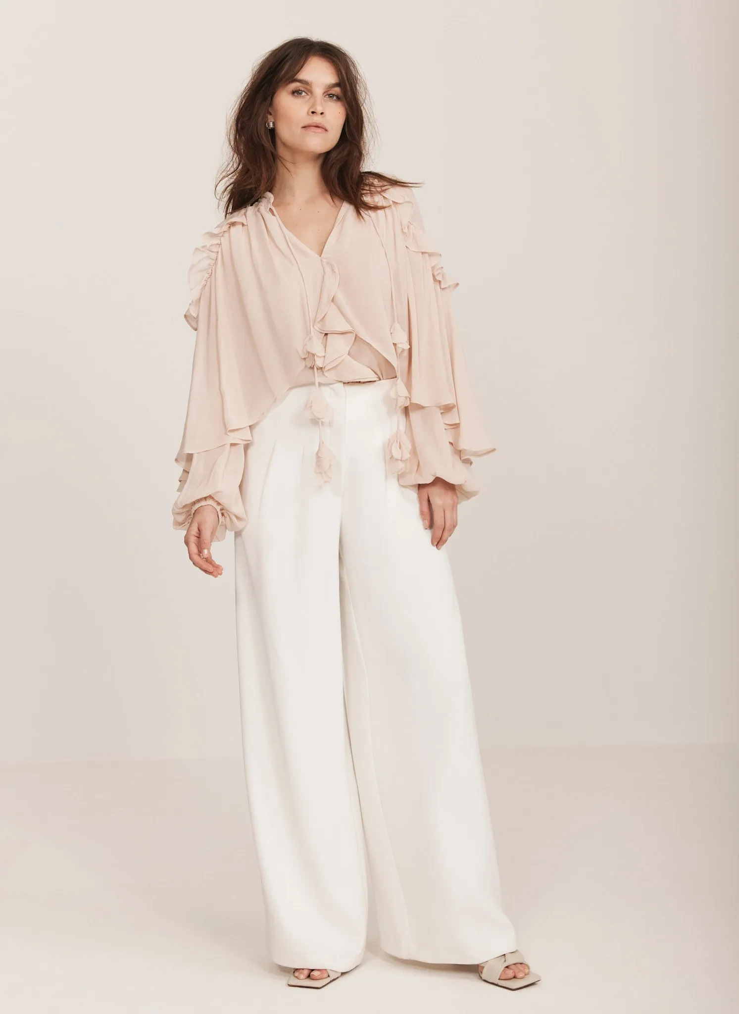 Pink Cape Ruffle Blouse sold by Mint Velvet product image thumbnail 5