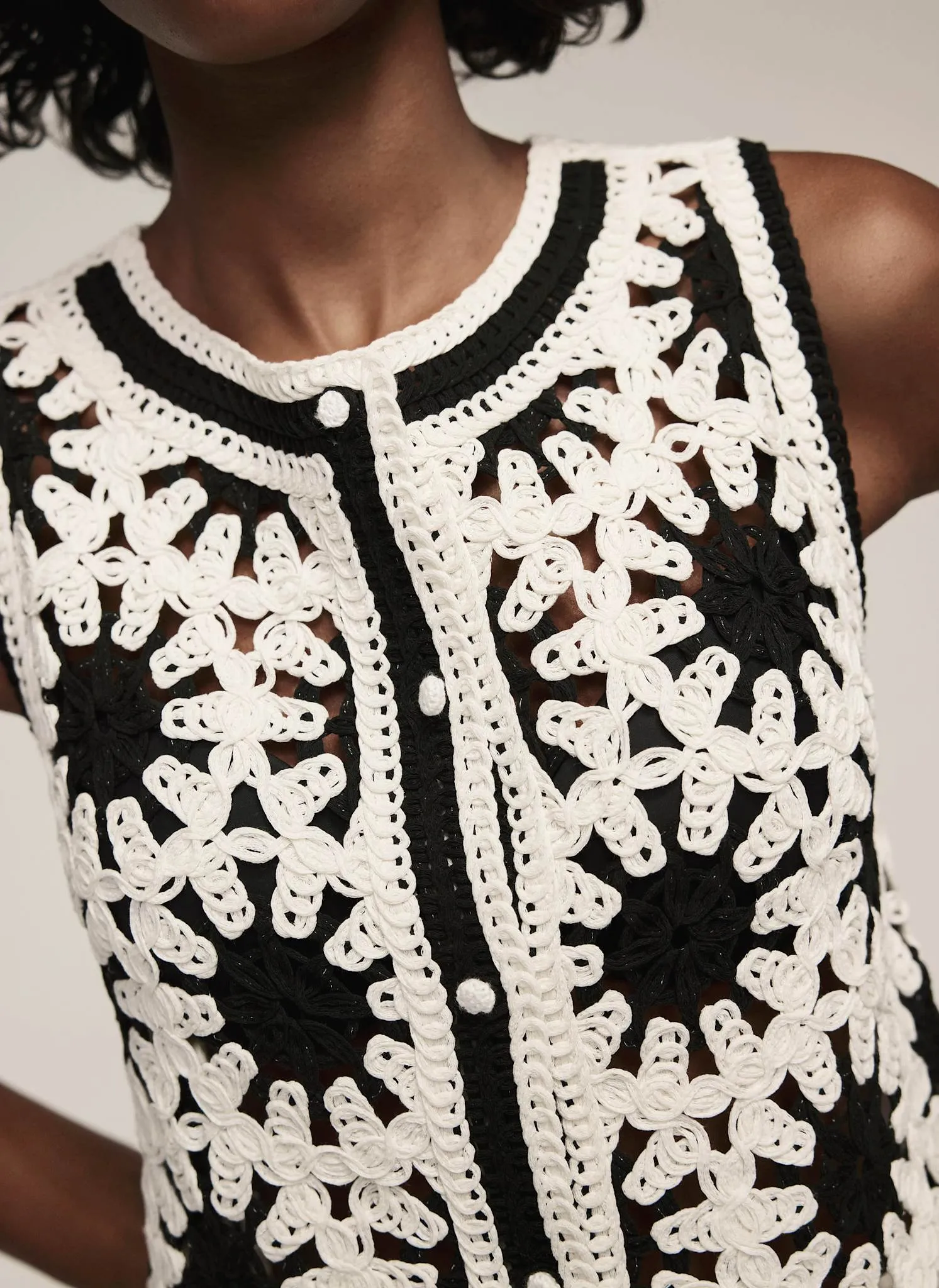 White Crochet Knit Top sold by Mint Velvet product image thumbnail 3