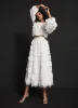 White Floral Applique Midi Skirt sold by Mint Velvet