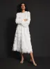 White Floral Applique Midi Skirt sold by Mint Velvet
