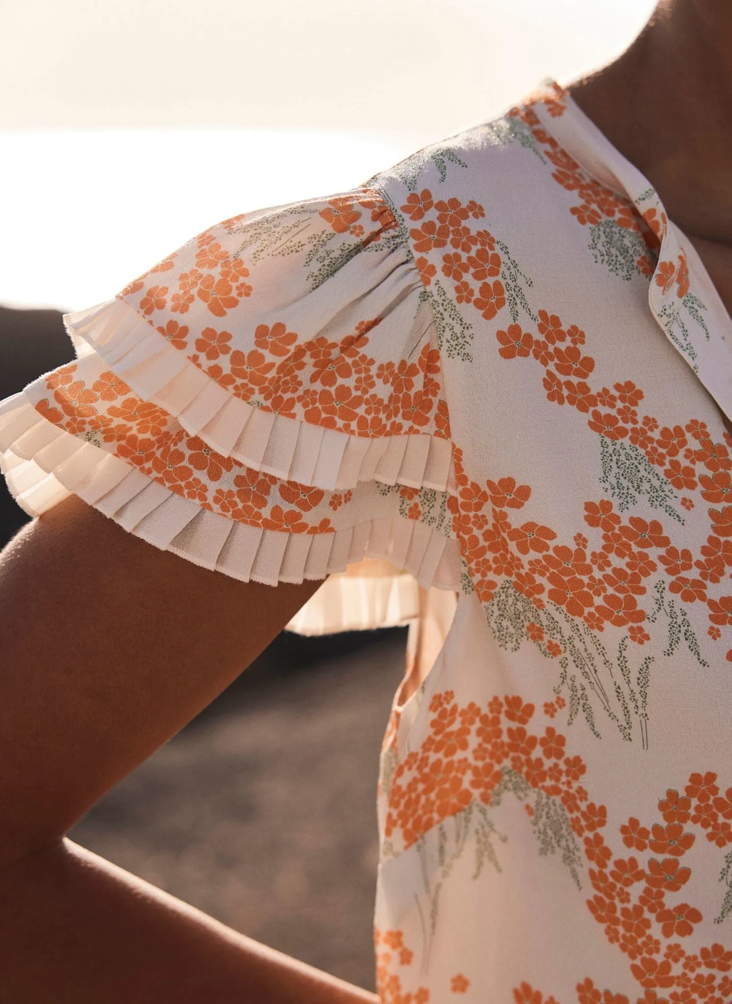 Orange Floral Print Mini Dress sold by Mint Velvet product image thumbnail 3