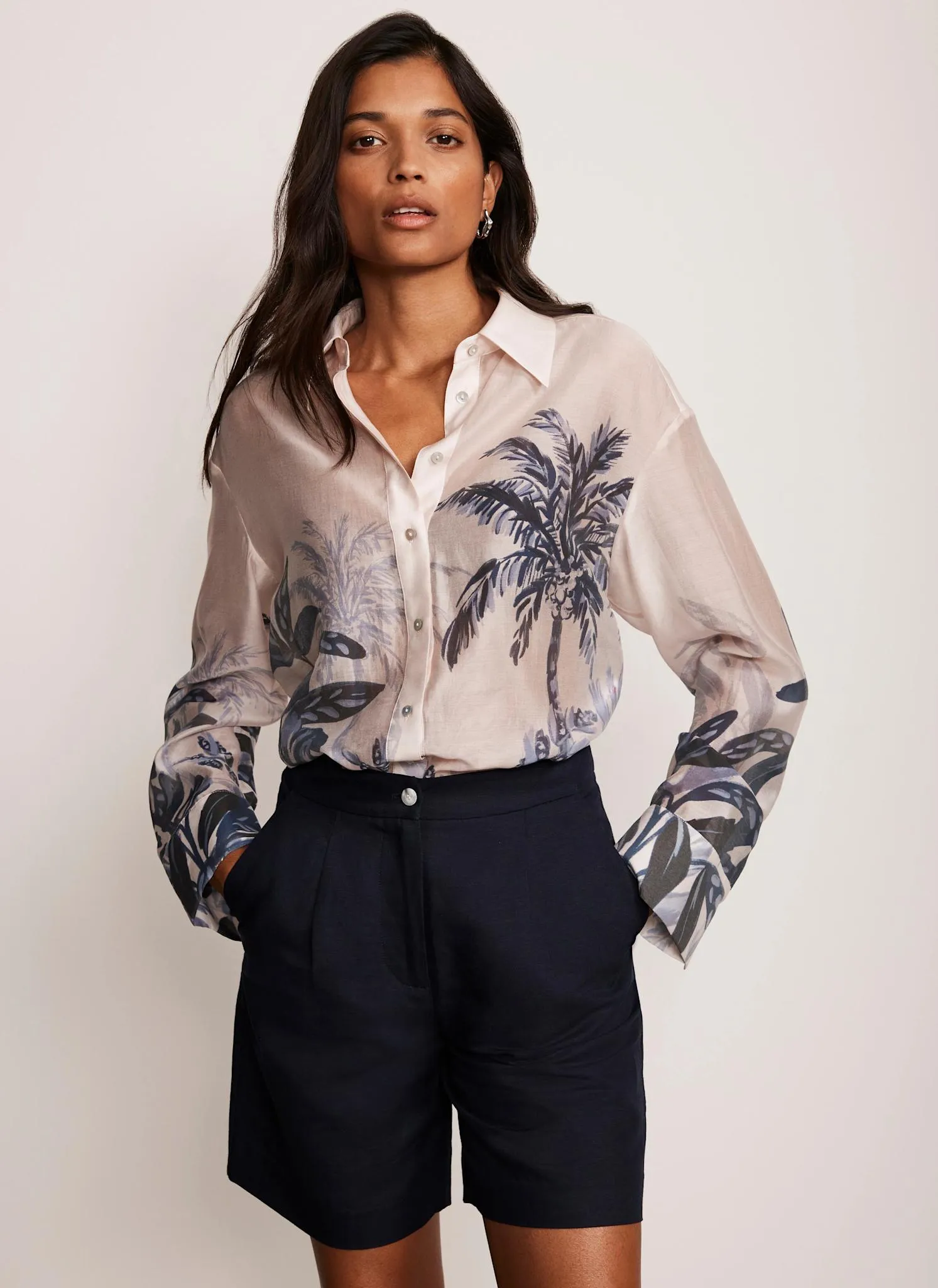Palm Print Longline Shirt sold by Mint Velvet