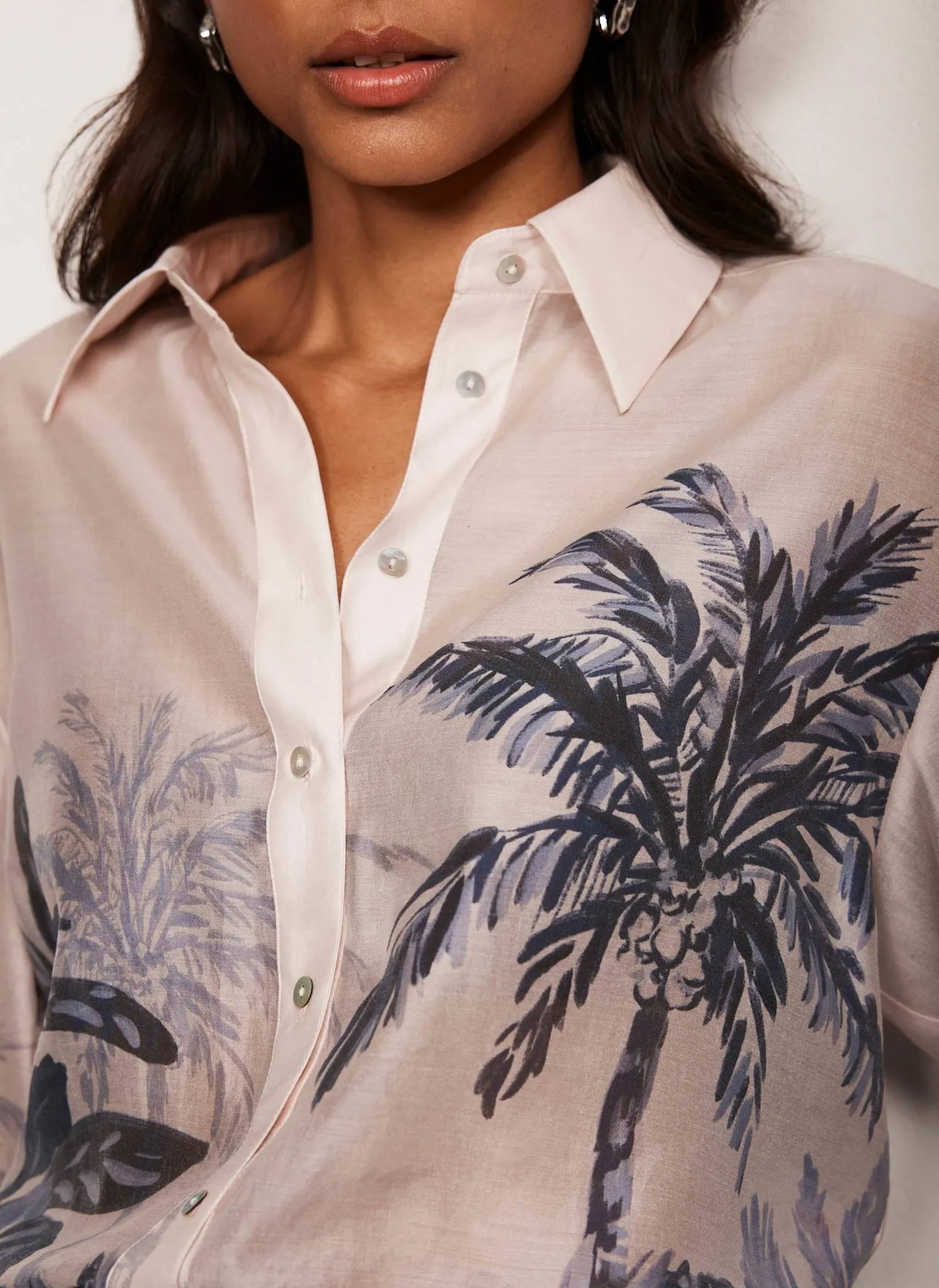 Palm Print Longline Shirt sold by Mint Velvet product image thumbnail 4