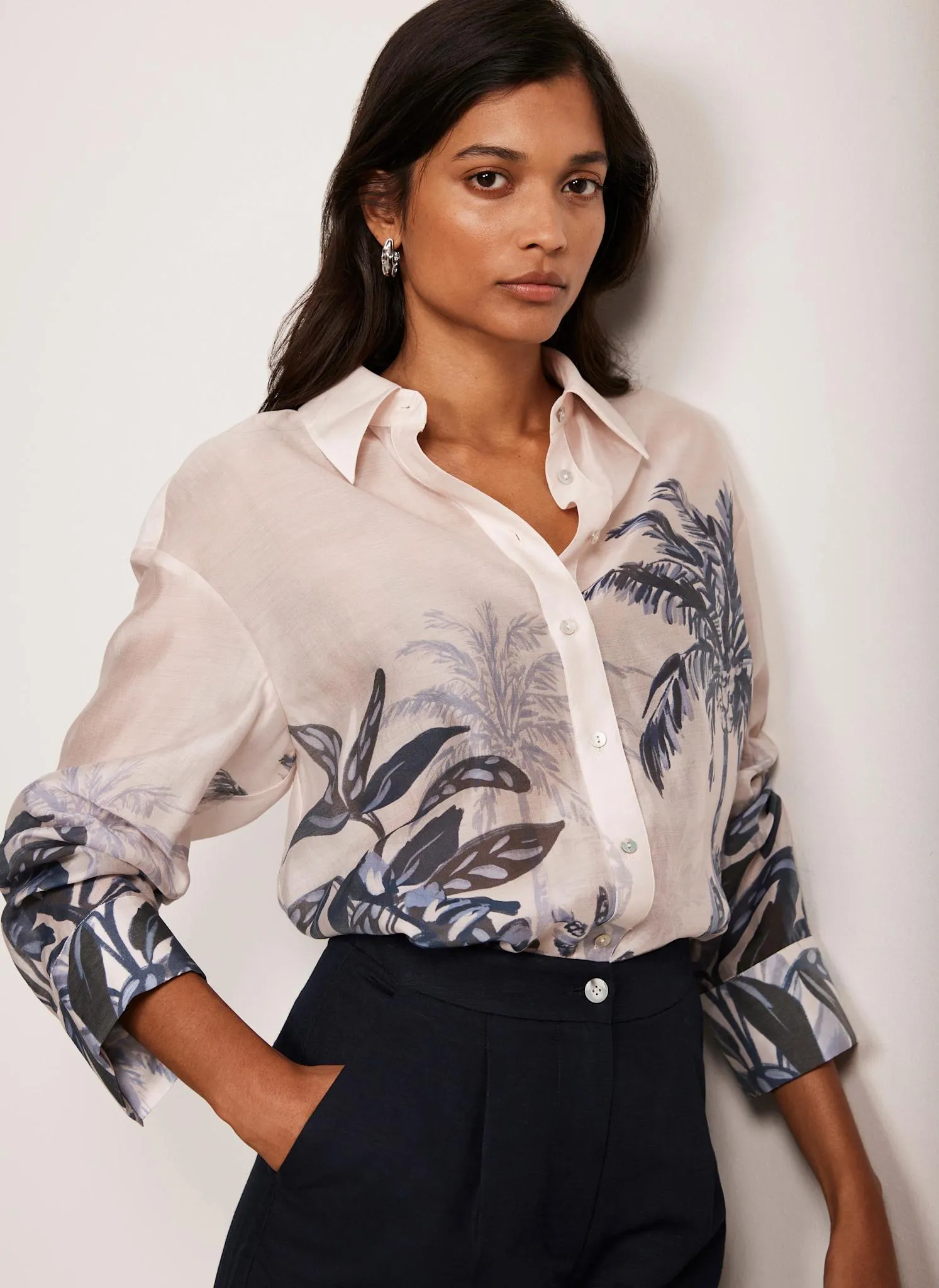 Palm Print Longline Shirt sold by Mint Velvet product image thumbnail 2