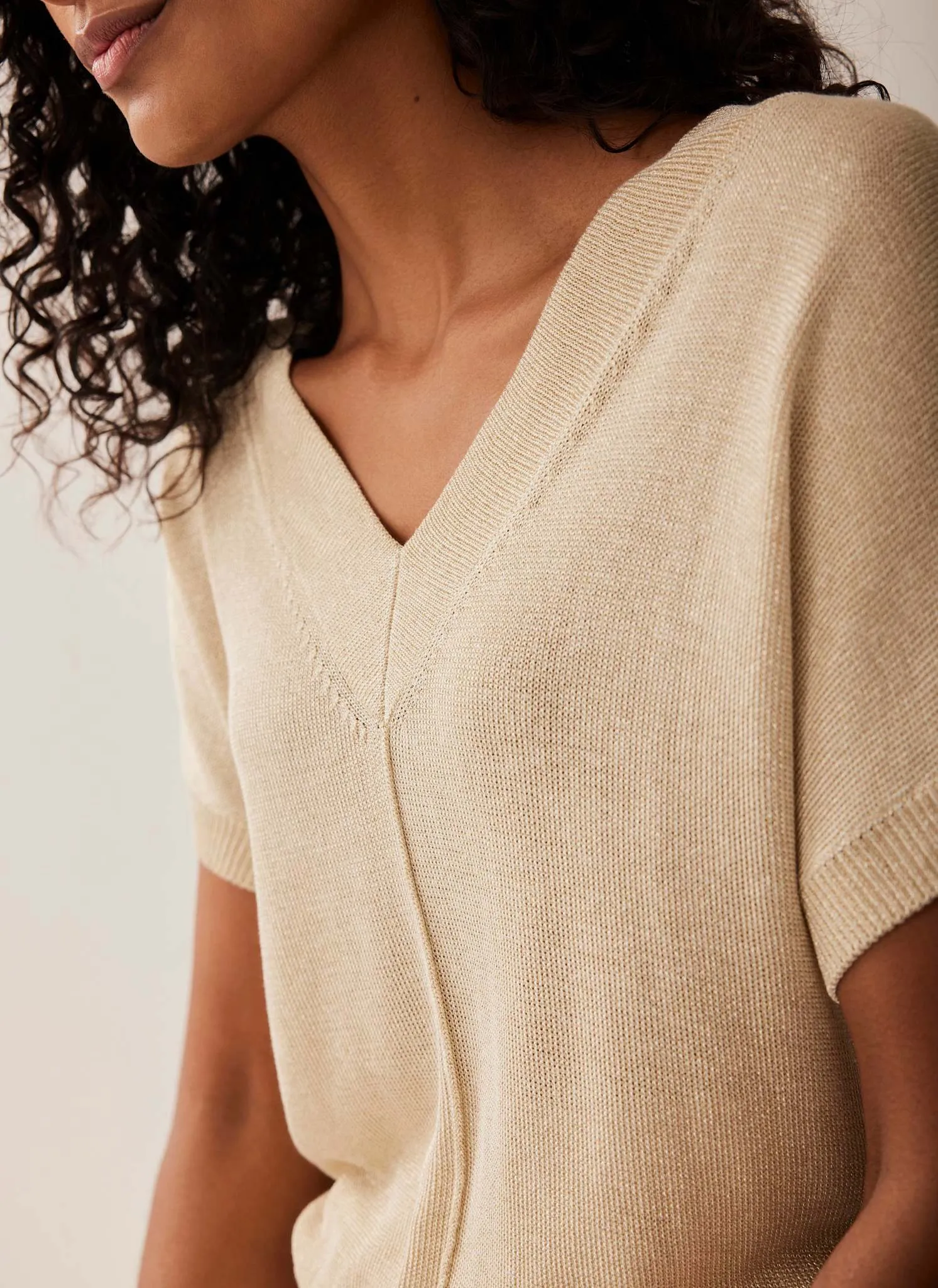 Gold Metallic Knit Top sold by Mint Velvet product image thumbnail 3