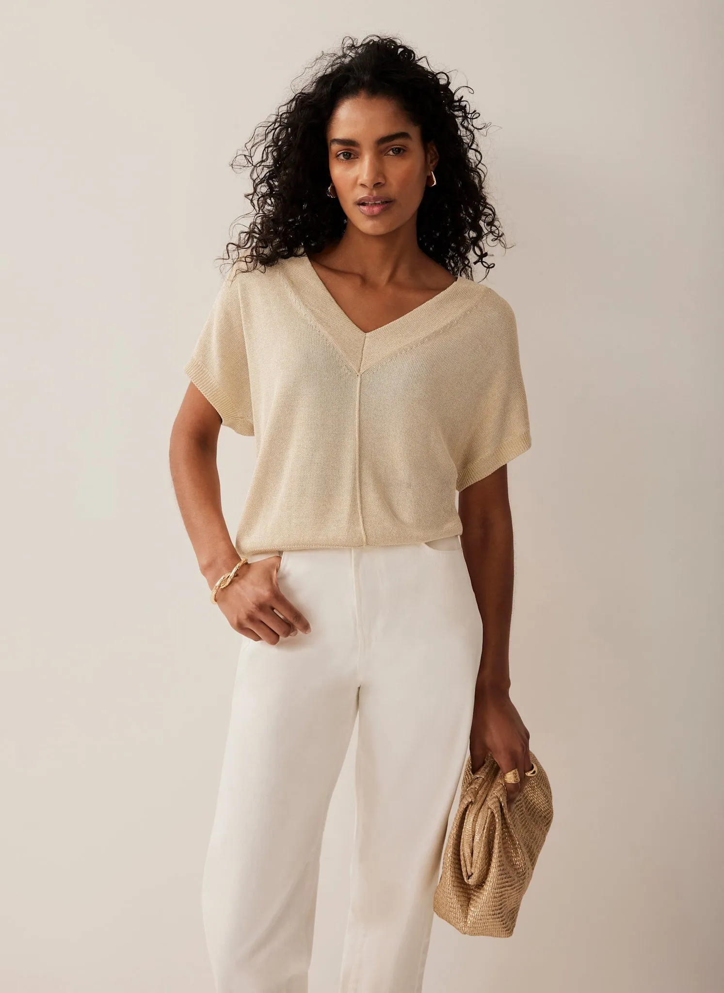 Gold Metallic Knit Top sold by Mint Velvet product image thumbnail 5