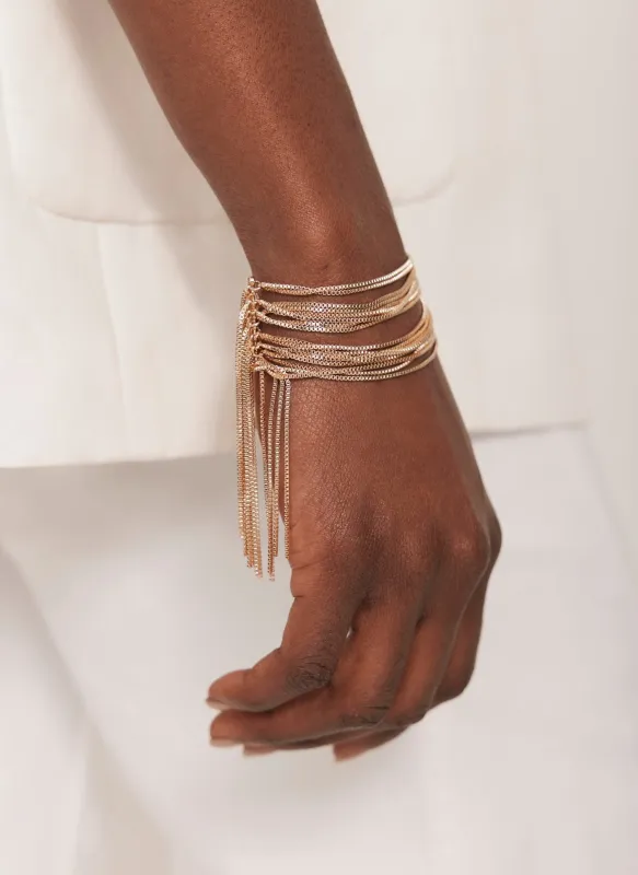 Gold Tone Fringe Bracelet sold by Mint Velvet