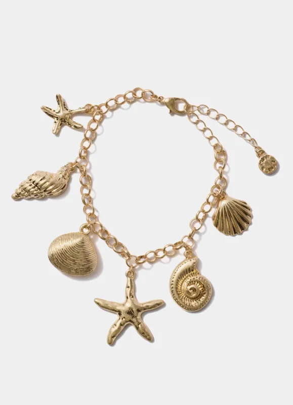 Gold Tone Shell Charm Bracelet sold by Mint Velvet