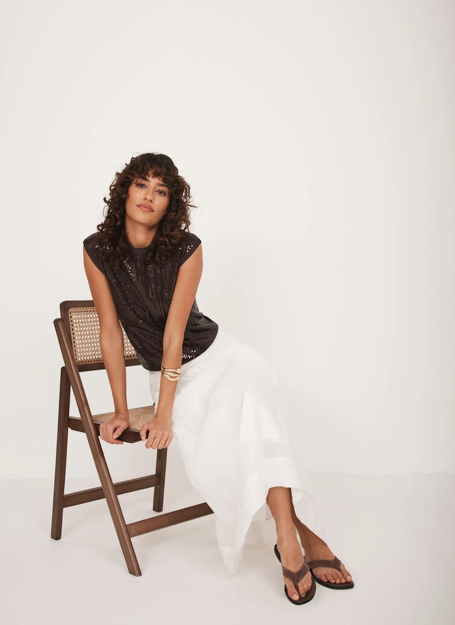 Brown Sequin Knit Top sold by Mint Velvet product image thumbnail 5