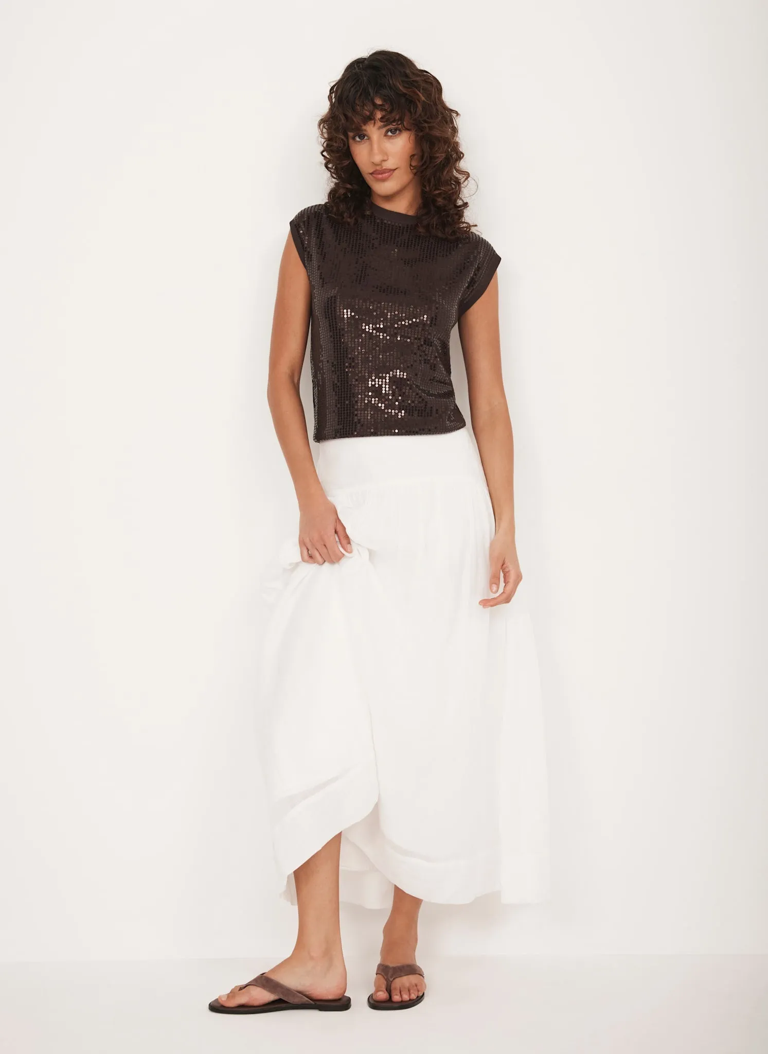 Brown Sequin Knit Top sold by Mint Velvet product image thumbnail 3