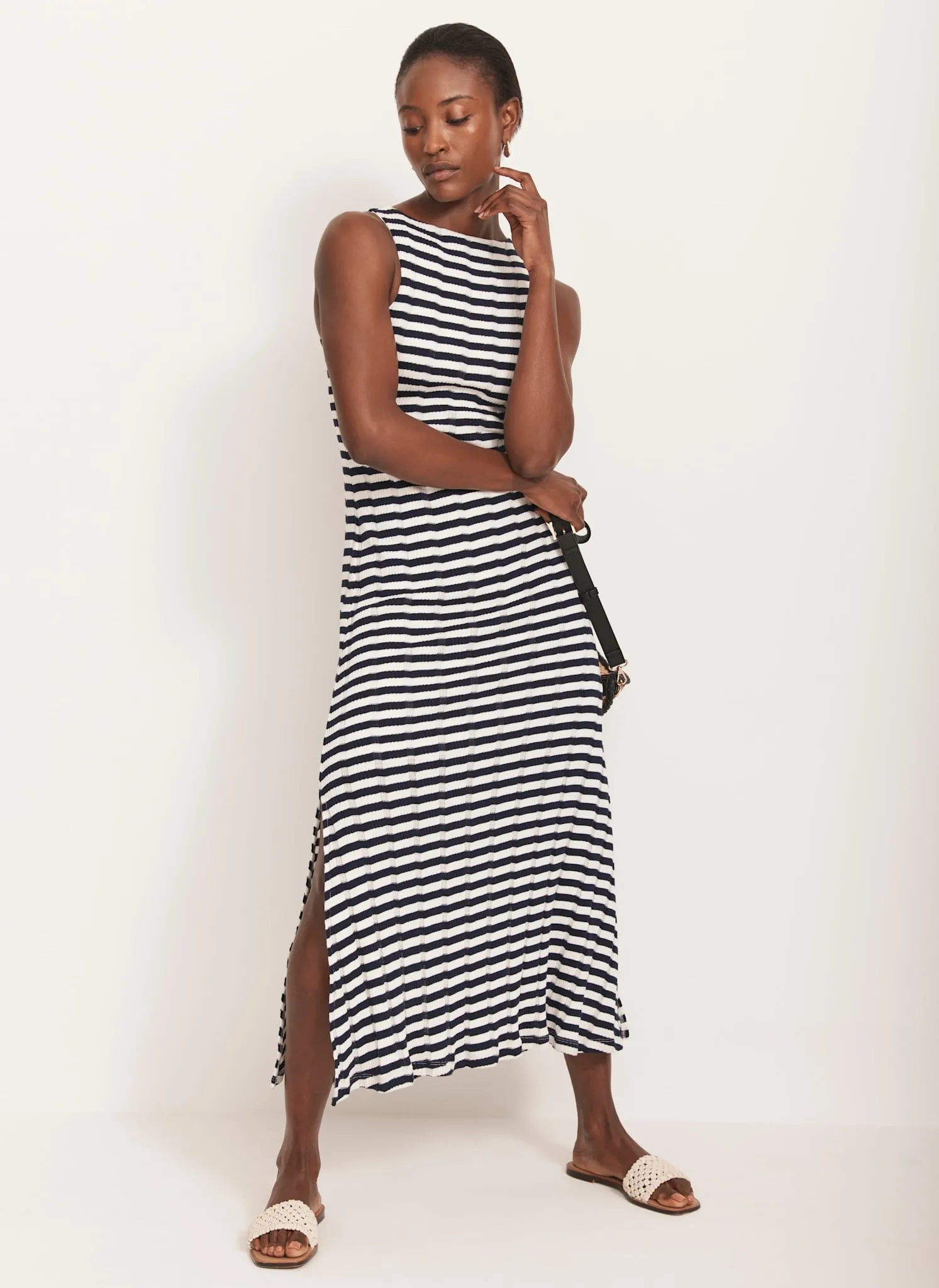 Blue Striped Jersey Maxi Dress sold by Mint Velvet product image thumbnail 4