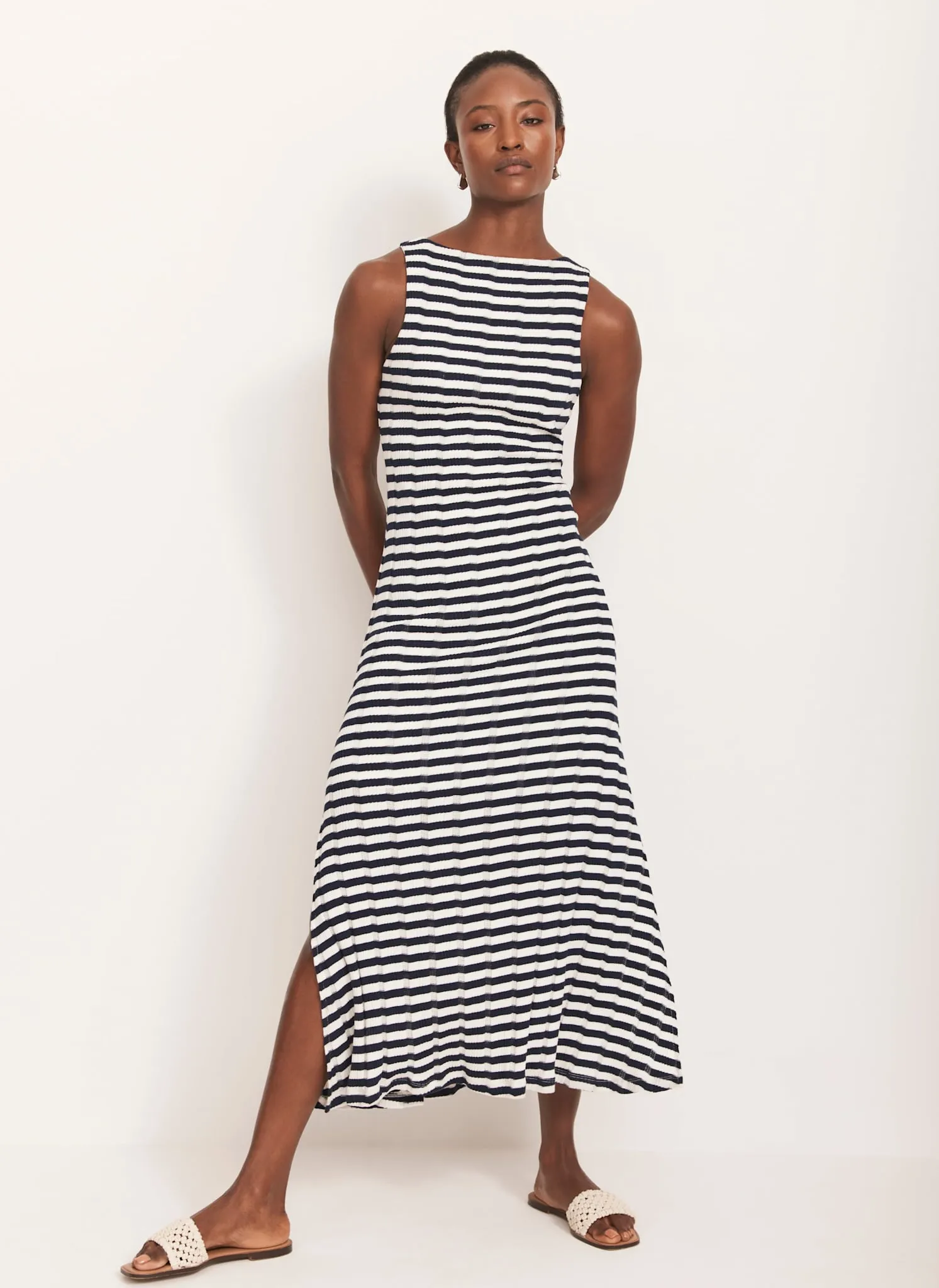 Blue Striped Jersey Maxi Dress sold by Mint Velvet product image thumbnail 5