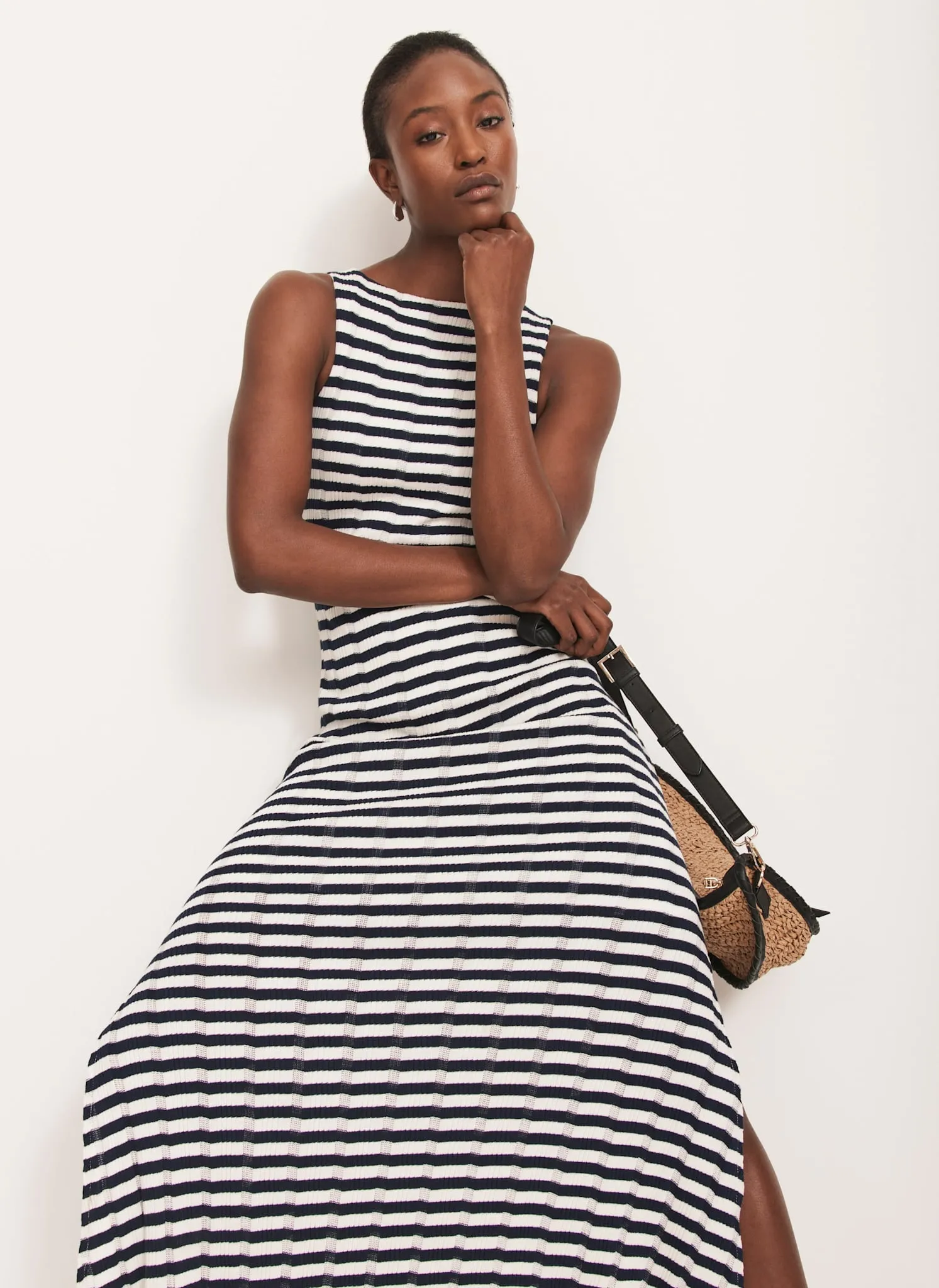 Blue Striped Jersey Maxi Dress sold by Mint Velvet