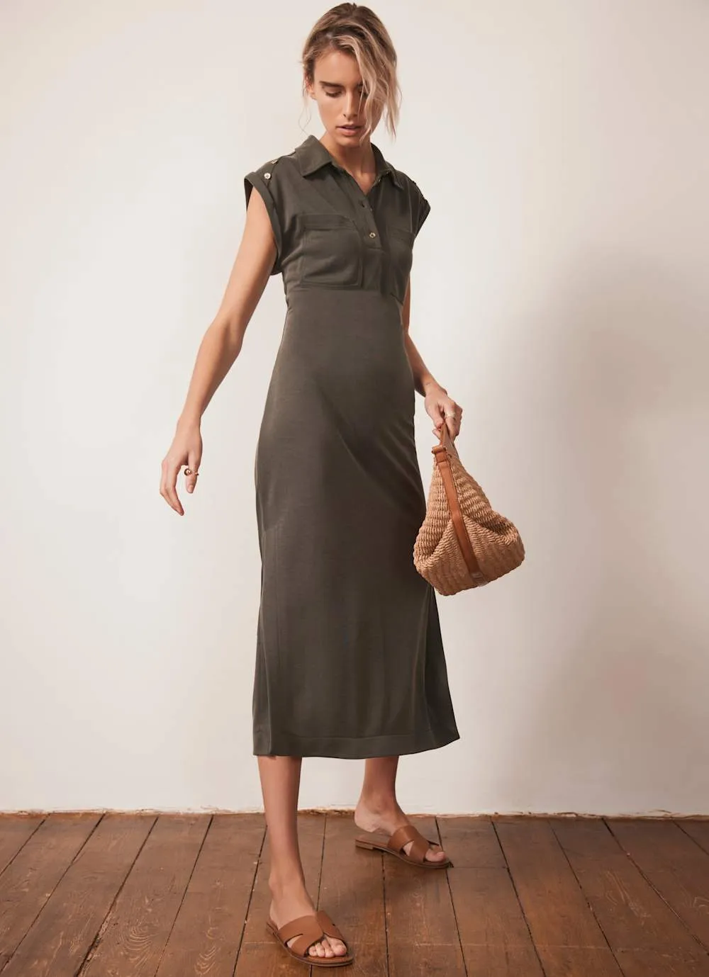 Khaki Utility Midi Dress sold by Mint Velvet product image thumbnail 2
