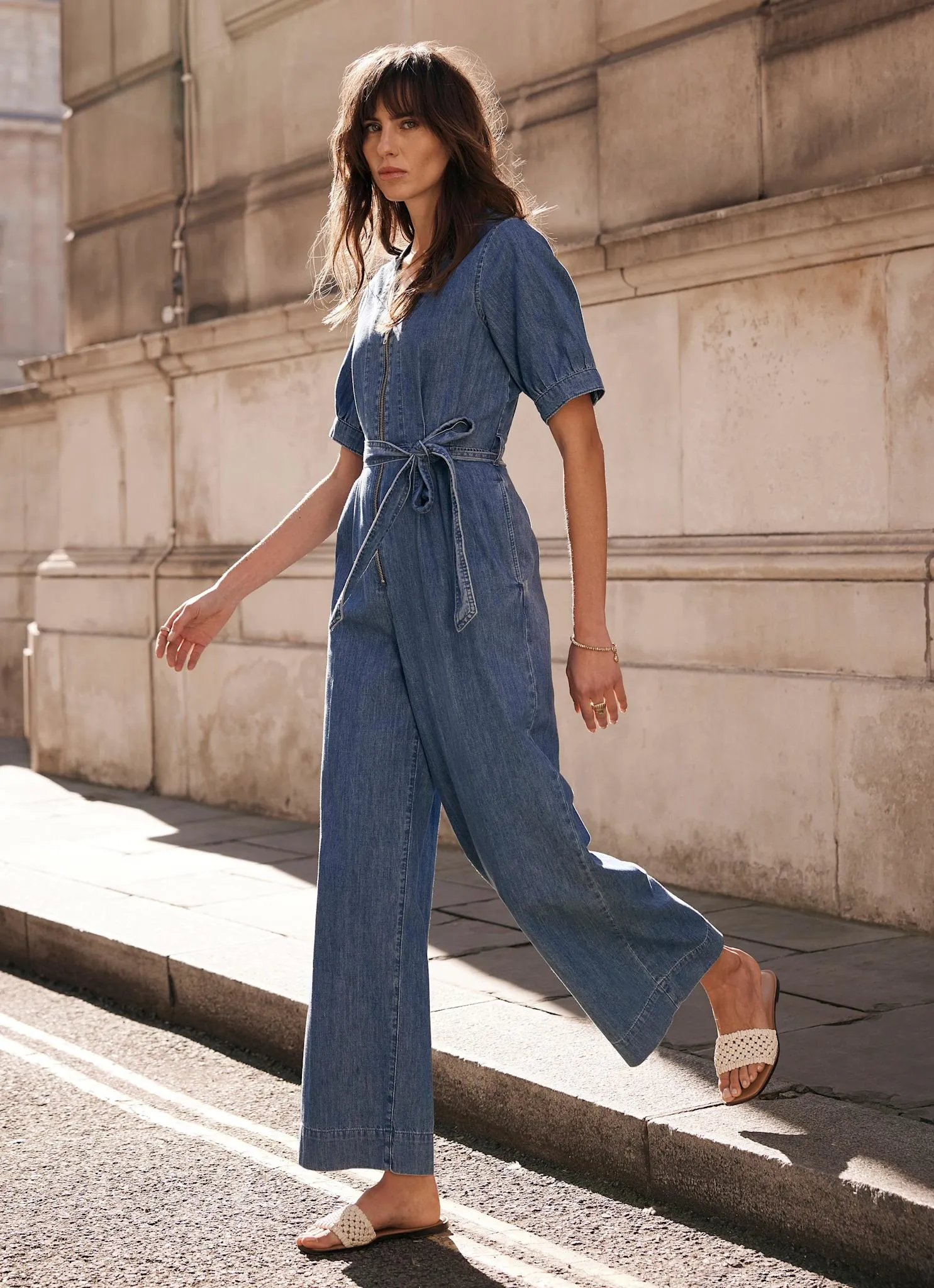 Indigo Zip Front Denim Jumpsuit sold by Mint Velvet