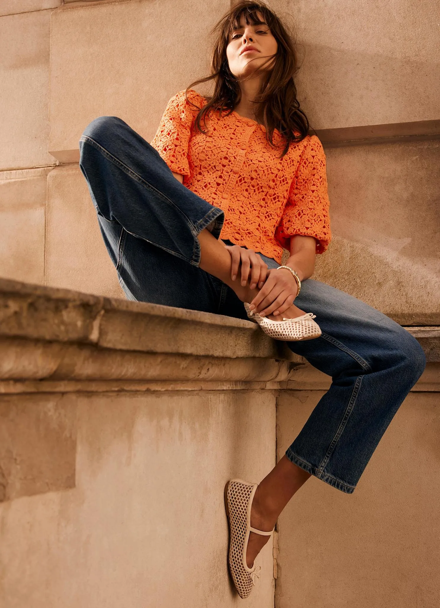 Orange Crochet Knit Top sold by Mint Velvet product image thumbnail 2