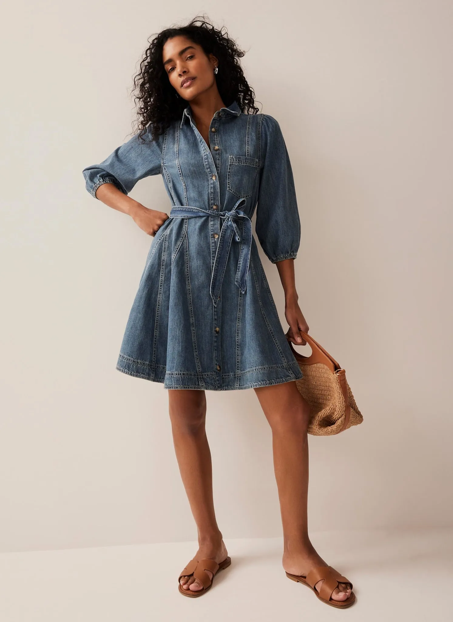 Indigo Denim Mini Shirt Dress sold by Mint Velvet product image thumbnail 3