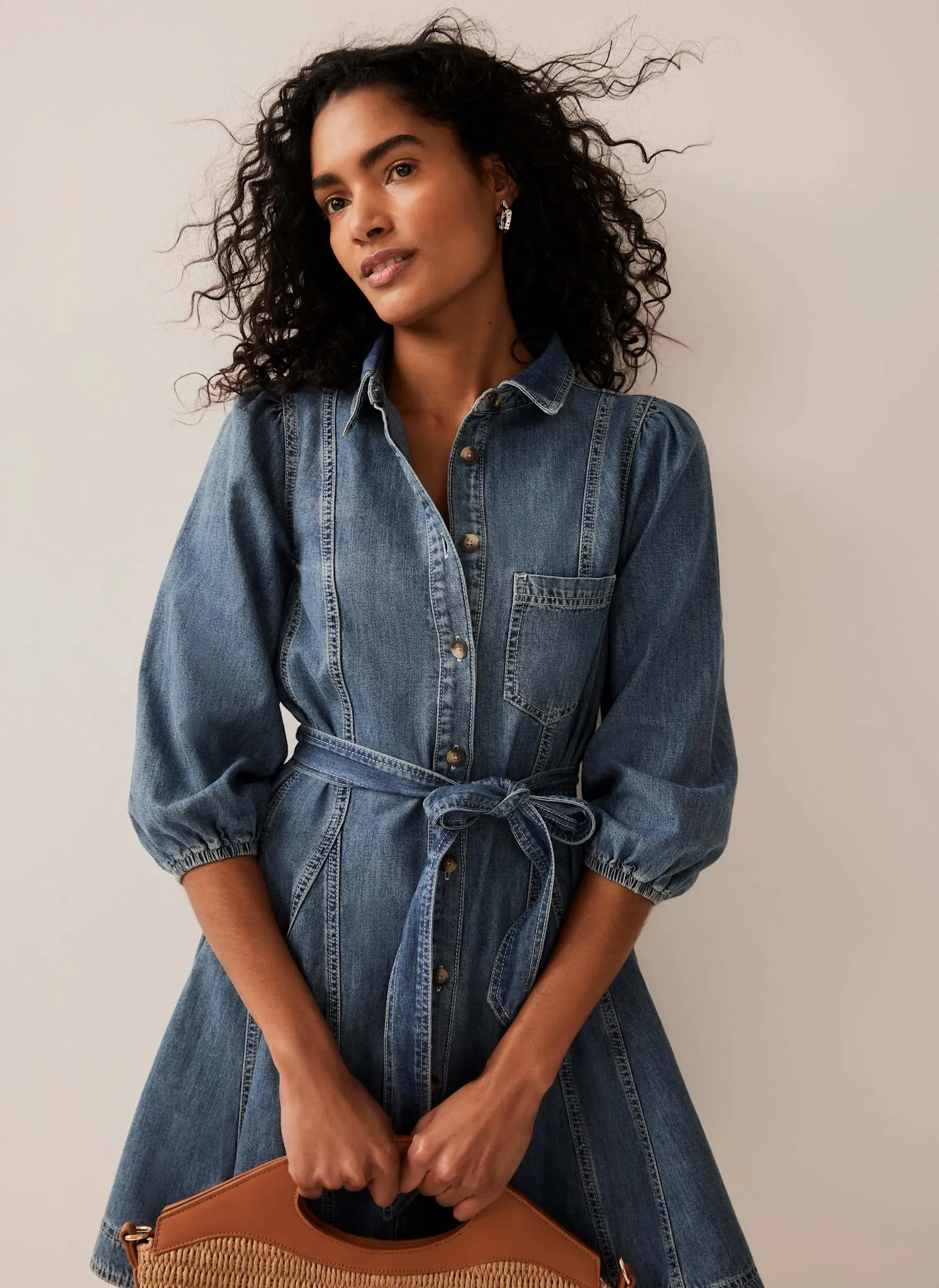 Indigo Denim Mini Shirt Dress sold by Mint Velvet product image thumbnail 4