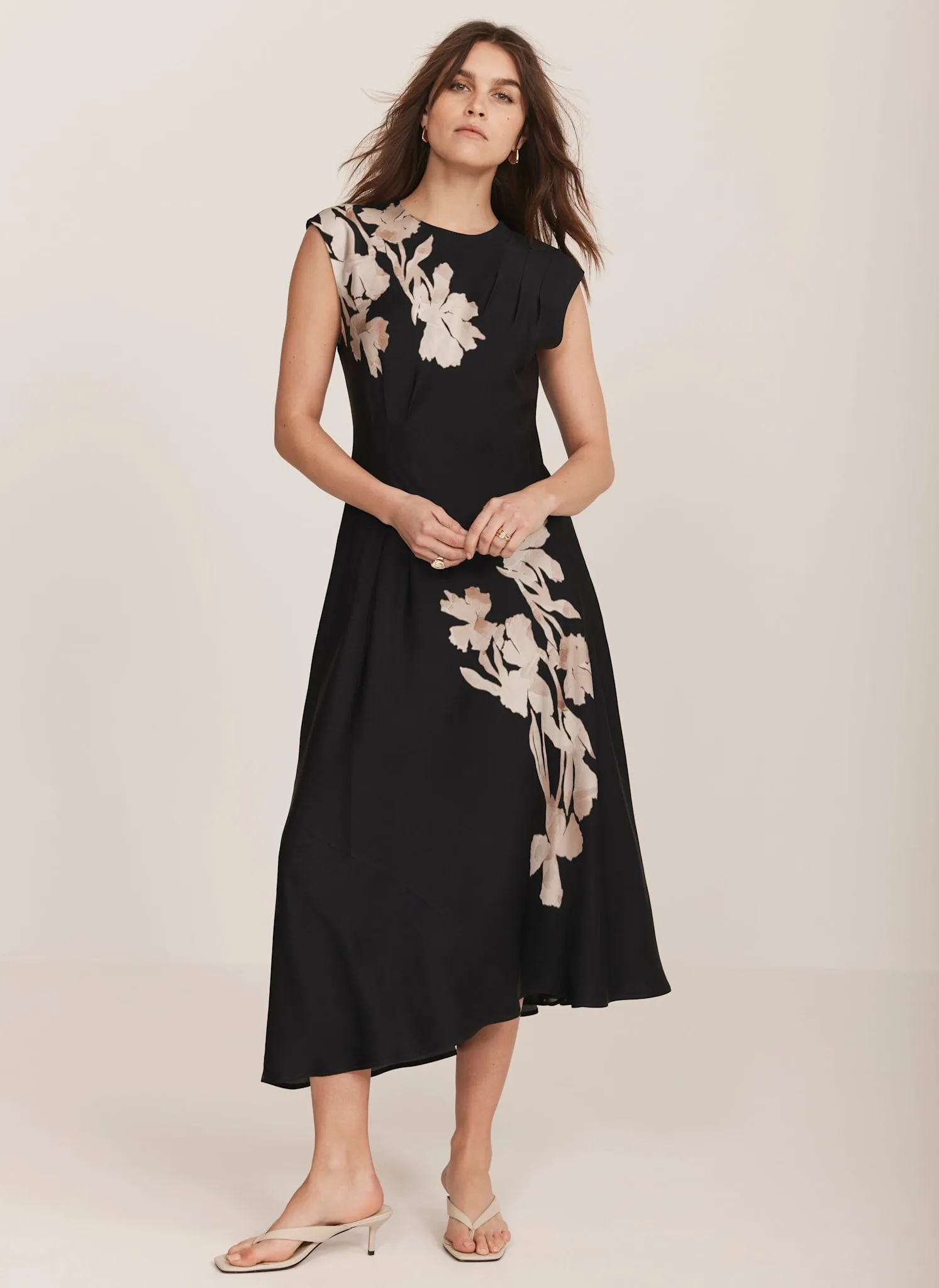 Navy Floral Print Midi Dress sold by Mint Velvet product image thumbnail 4