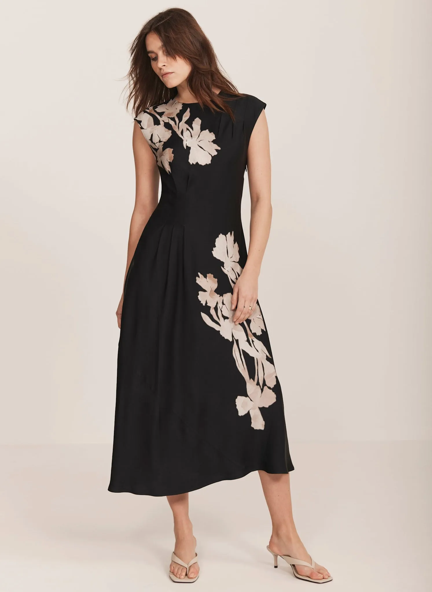 Navy Floral Print Midi Dress sold by Mint Velvet