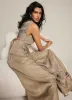 Taupe Pleated Wide Trousers sold by Mint Velvet