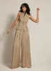 Taupe Pleated Wide Trousers sold by Mint Velvet