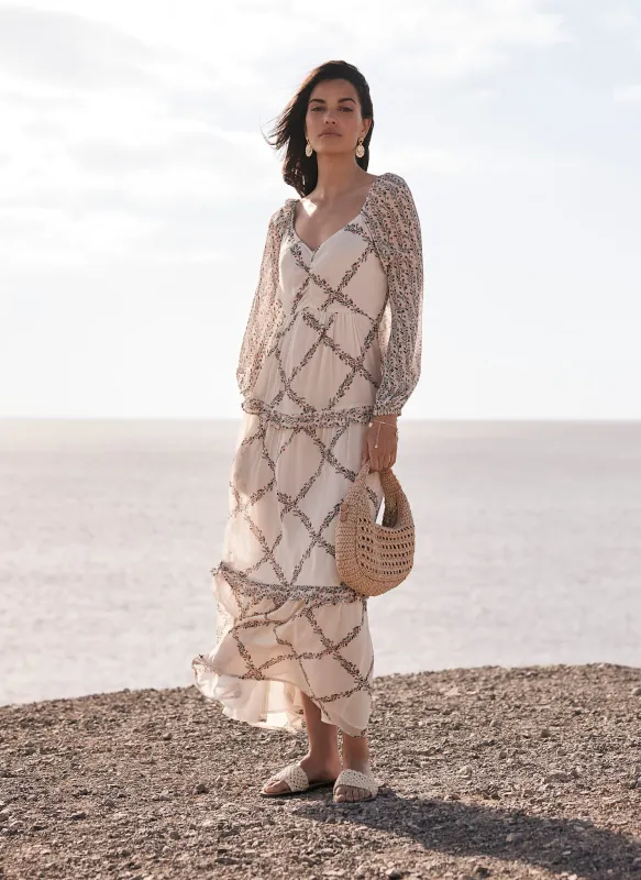 White Floral Print Maxi Dress sold by Mint Velvet