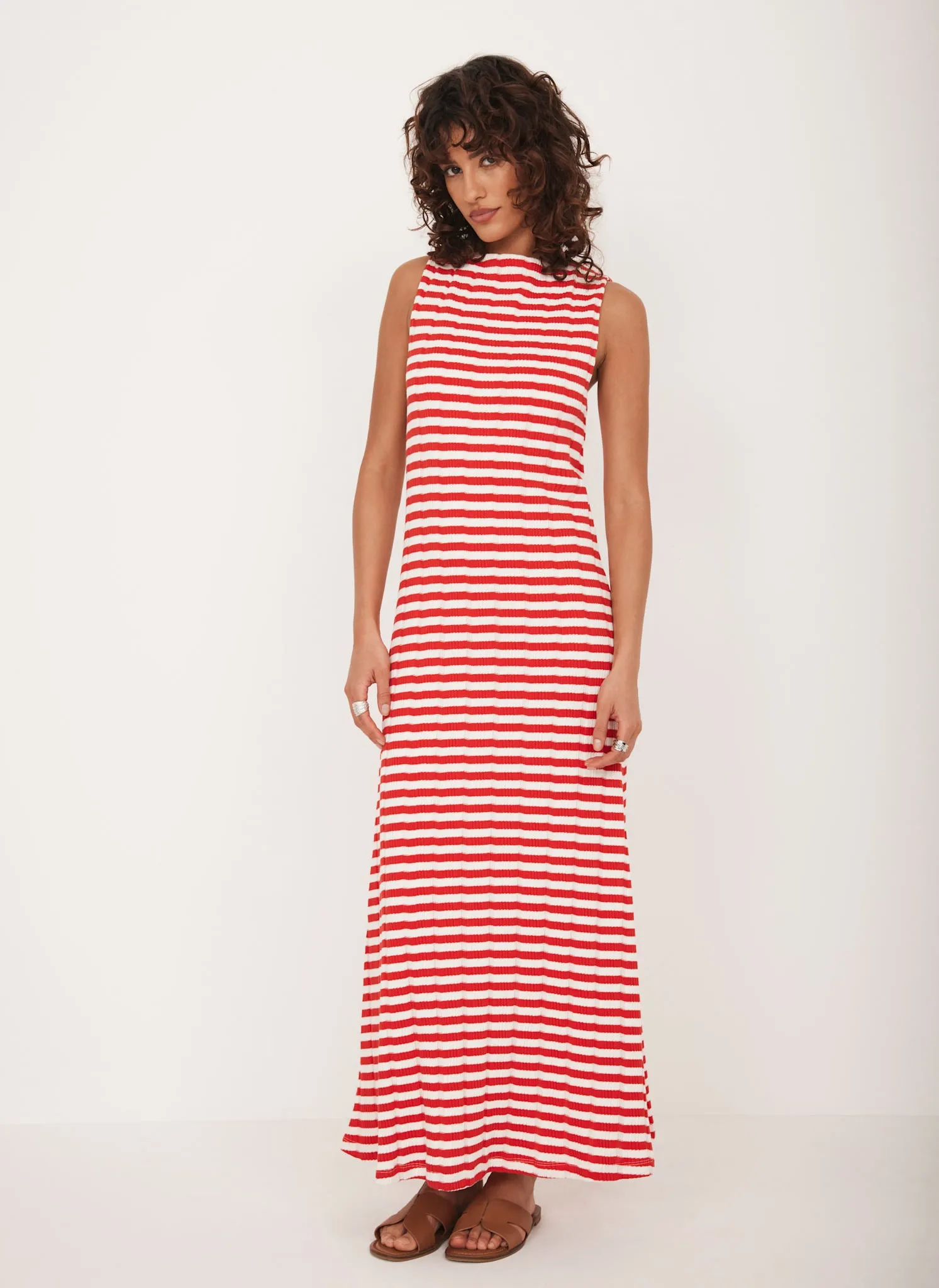 Red Striped Jersey Maxi Dress sold by Mint Velvet product image thumbnail 5