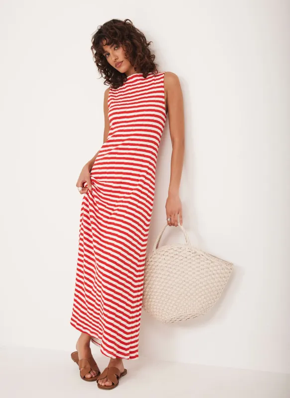 Red Striped Jersey Maxi Dress sold by Mint Velvet