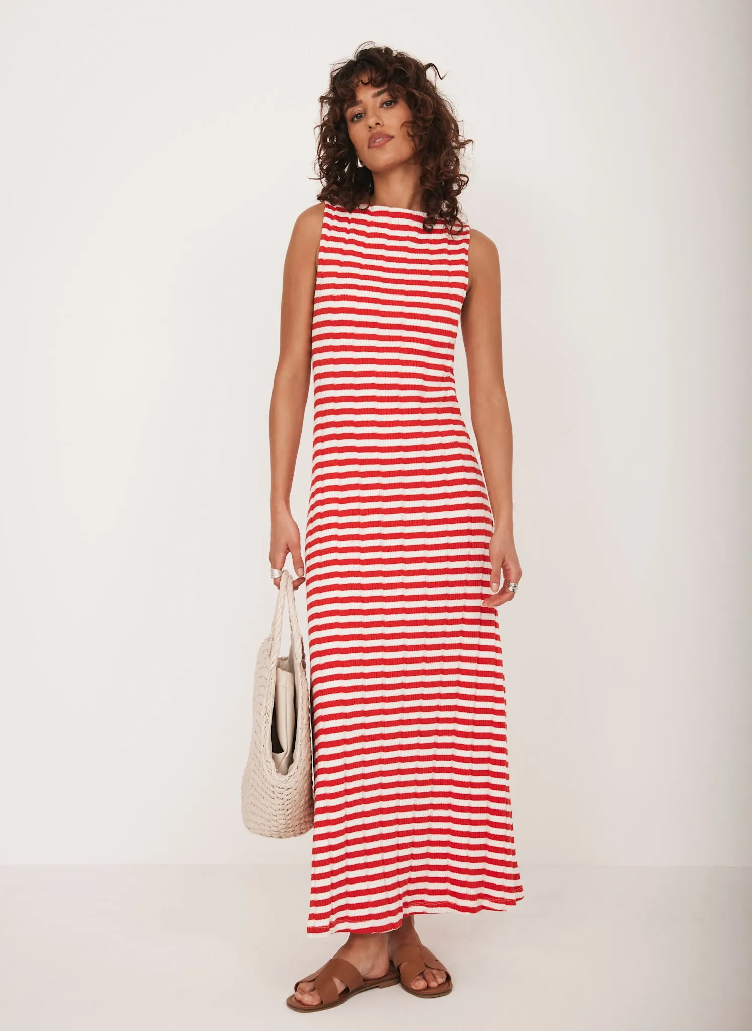 Red Striped Jersey Maxi Dress sold by Mint Velvet product image thumbnail 3