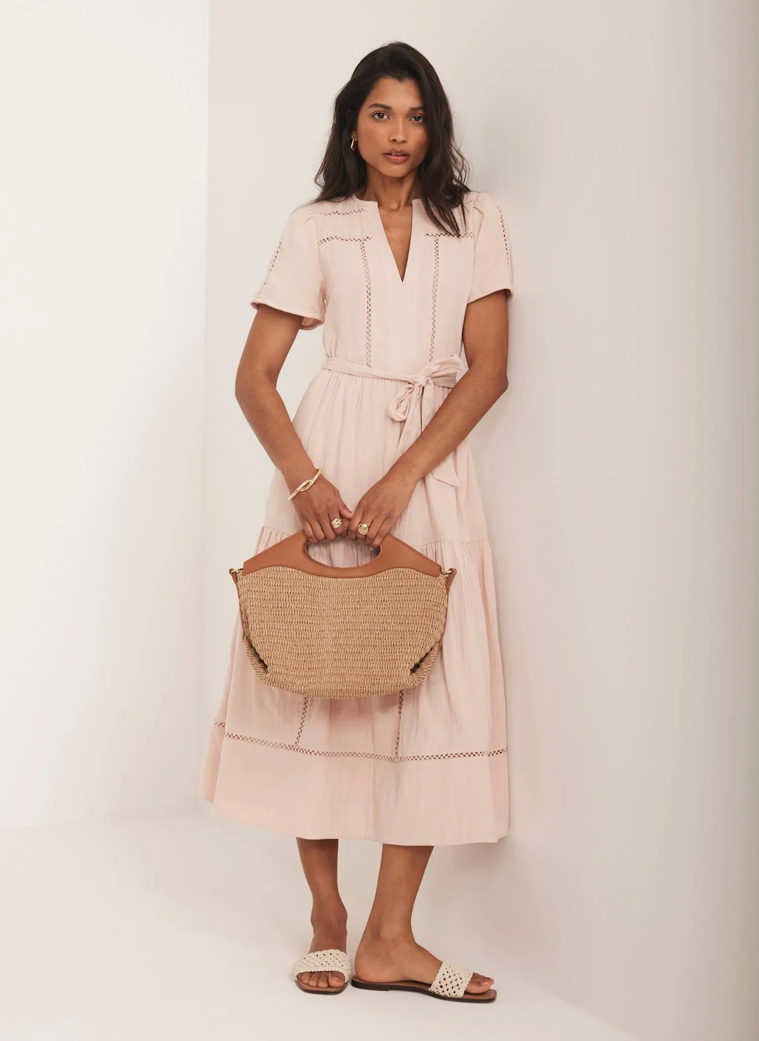 Pink Cotton Midi Dress sold by Mint Velvet product image thumbnail 3