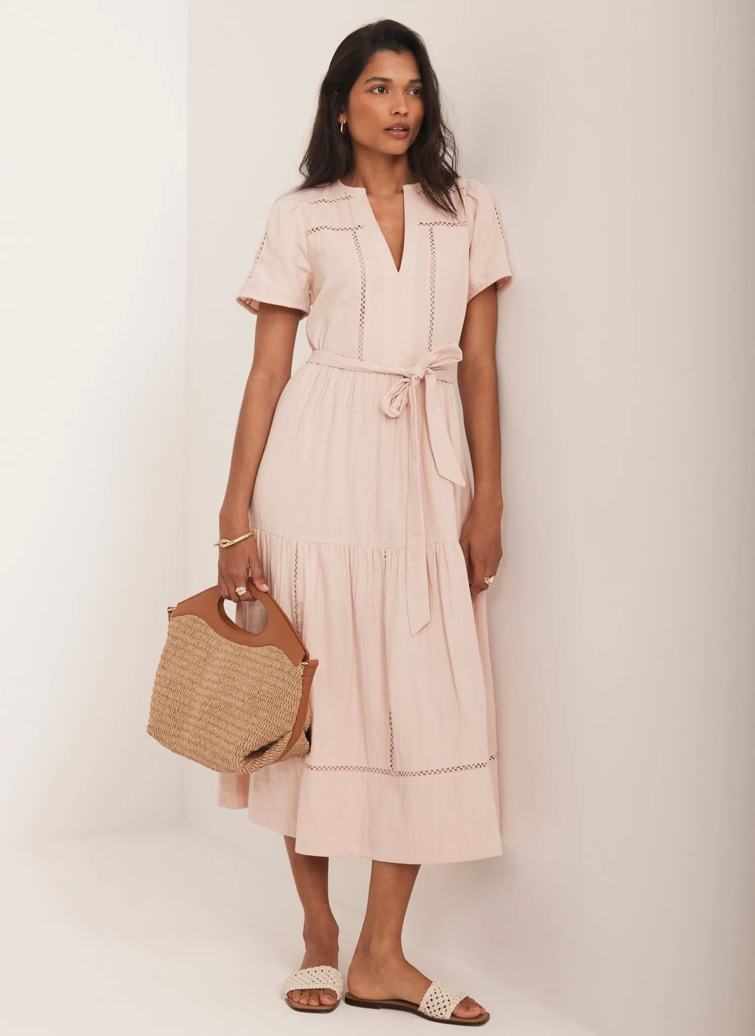 Pink Cotton Midi Dress sold by Mint Velvet