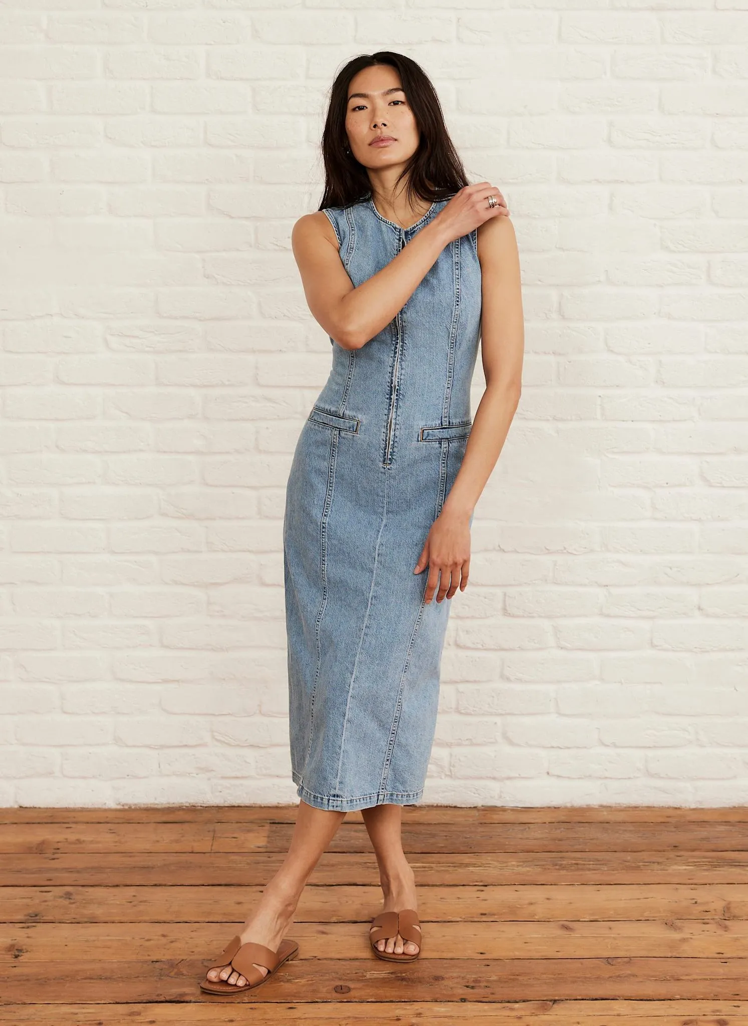 Light Indigo Denim Midi Dress sold by Mint Velvet product image thumbnail 2