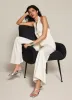 Cream Satin Flared Trousers sold by Mint Velvet