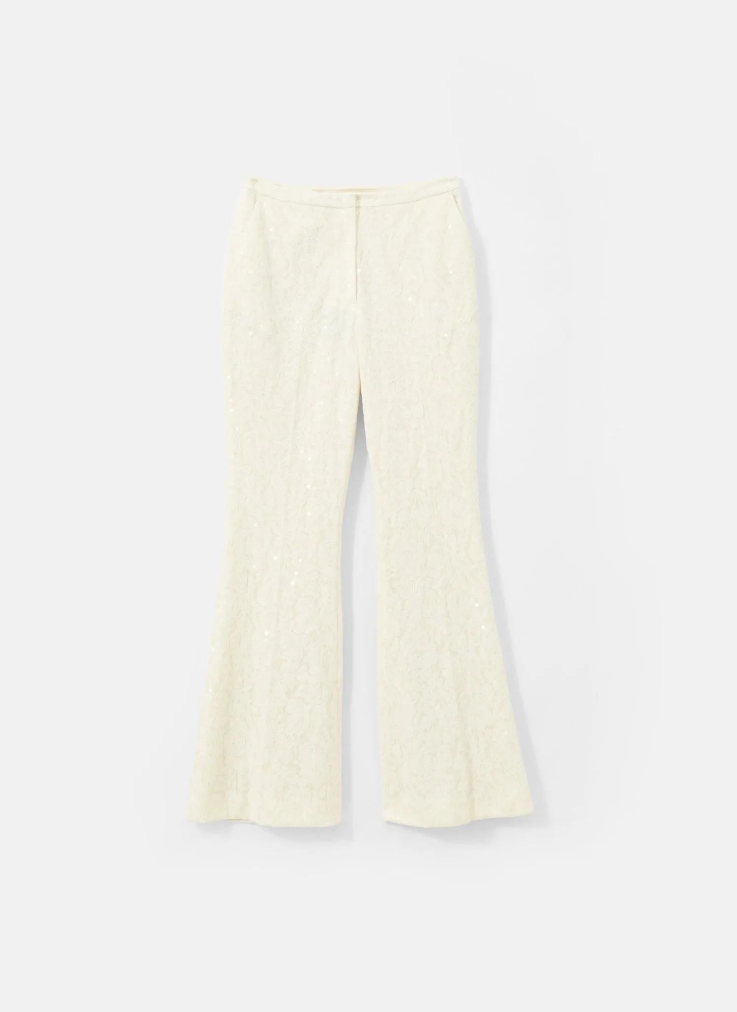 Cream Sequin Lace Flared Trousers sold by Mint Velvet product image thumbnail 5