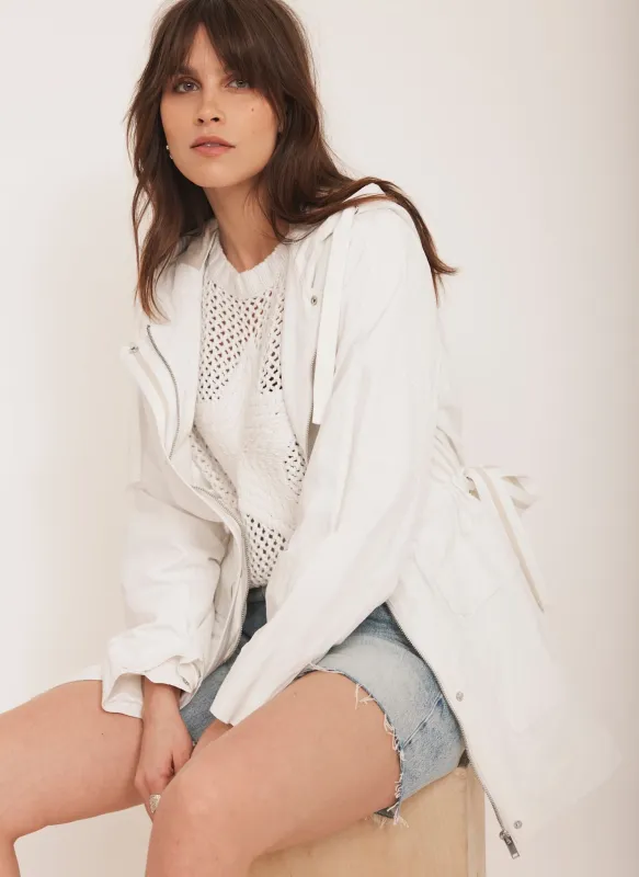 White Lightweight Hooded Parka sold by Mint Velvet