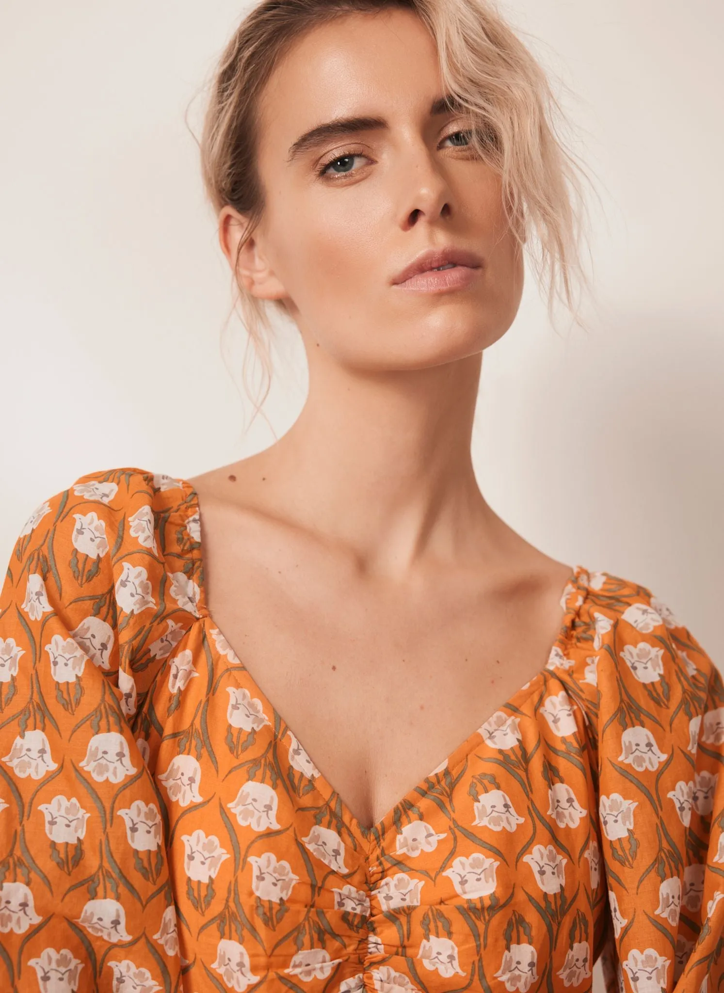 Orange Floral Print Maxi Dress sold by Mint Velvet product image thumbnail 5