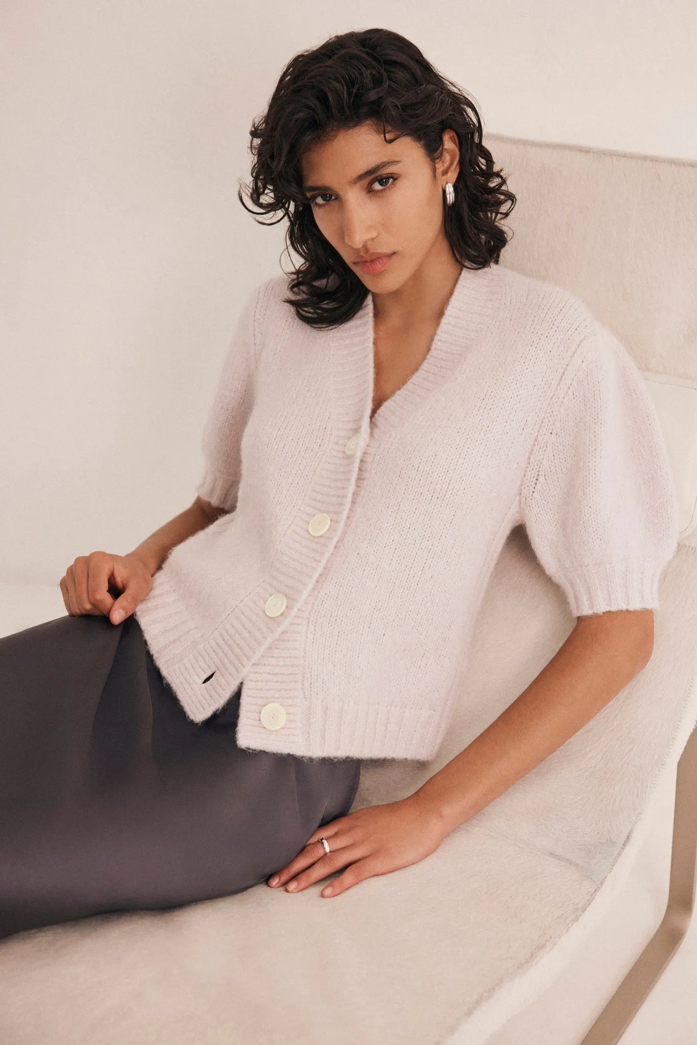 Pink Wool Blend Knit Cardigan sold by Mint Velvet product image thumbnail 4