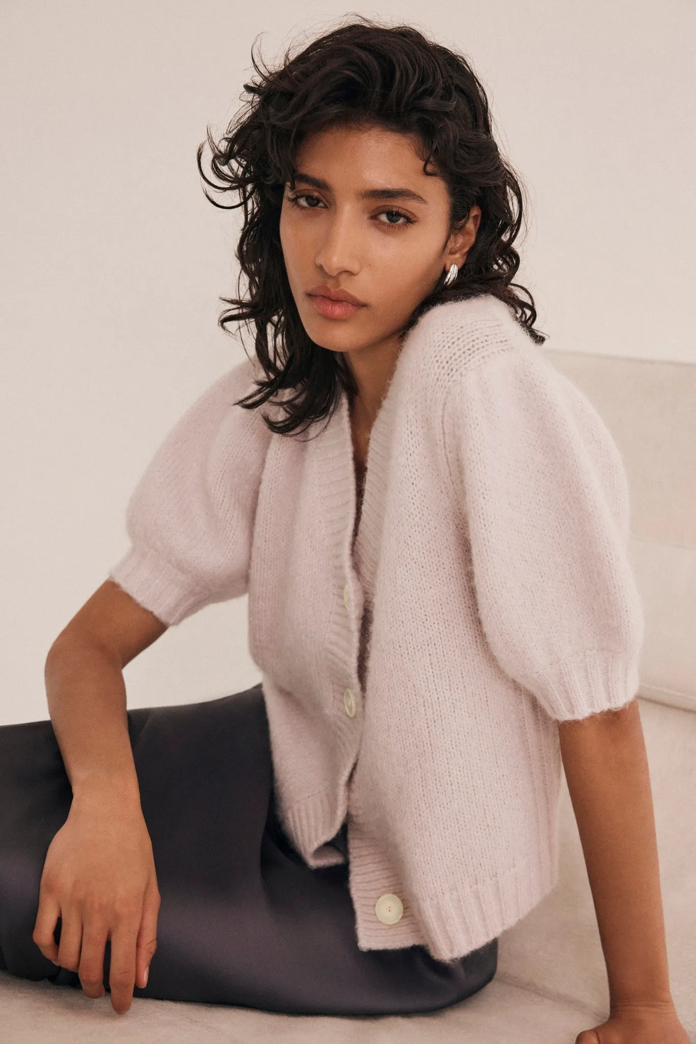 Pink Wool Blend Knit Cardigan sold by Mint Velvet product image thumbnail 2