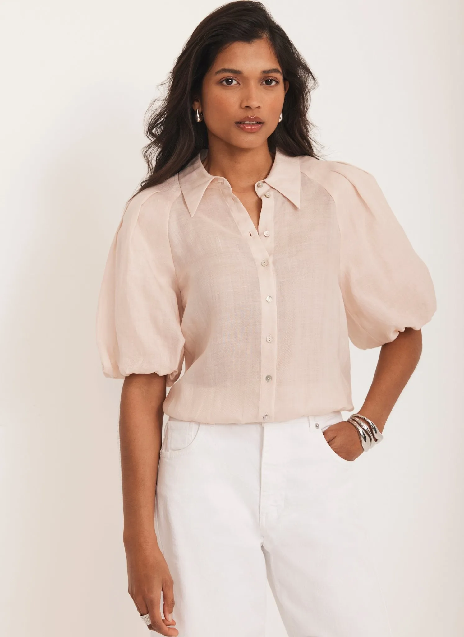 Pink Puff Sleeve Shirt sold by Mint Velvet product image thumbnail 2