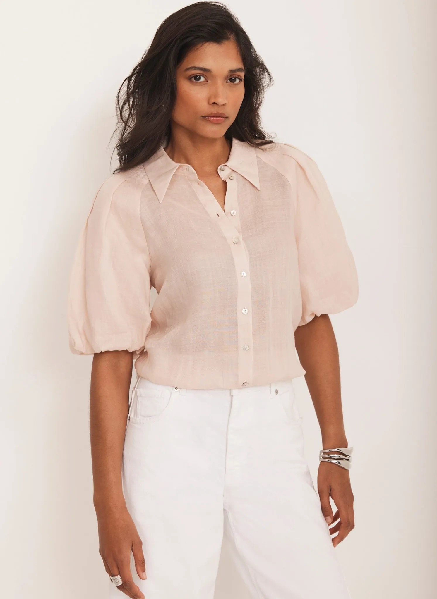Pink Puff Sleeve Shirt sold by Mint Velvet