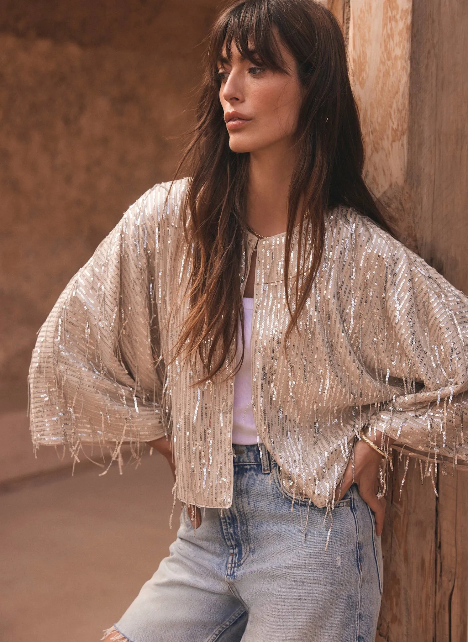 Silver Embellished Sequin Jacket sold by Mint Velvet product image thumbnail 3