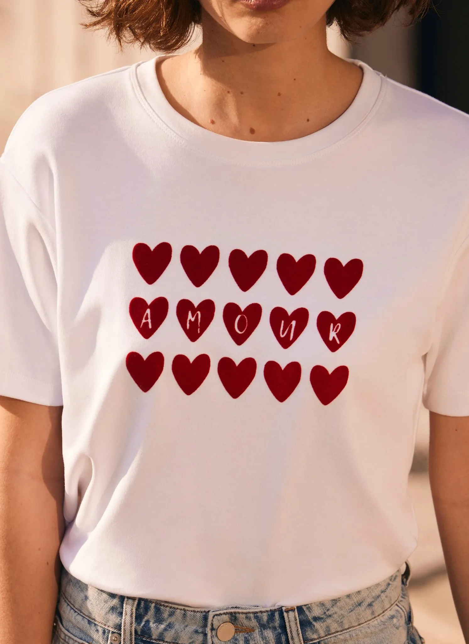 White Cotton Heart Graphic T-Shirt sold by Mint Velvet product image thumbnail 2